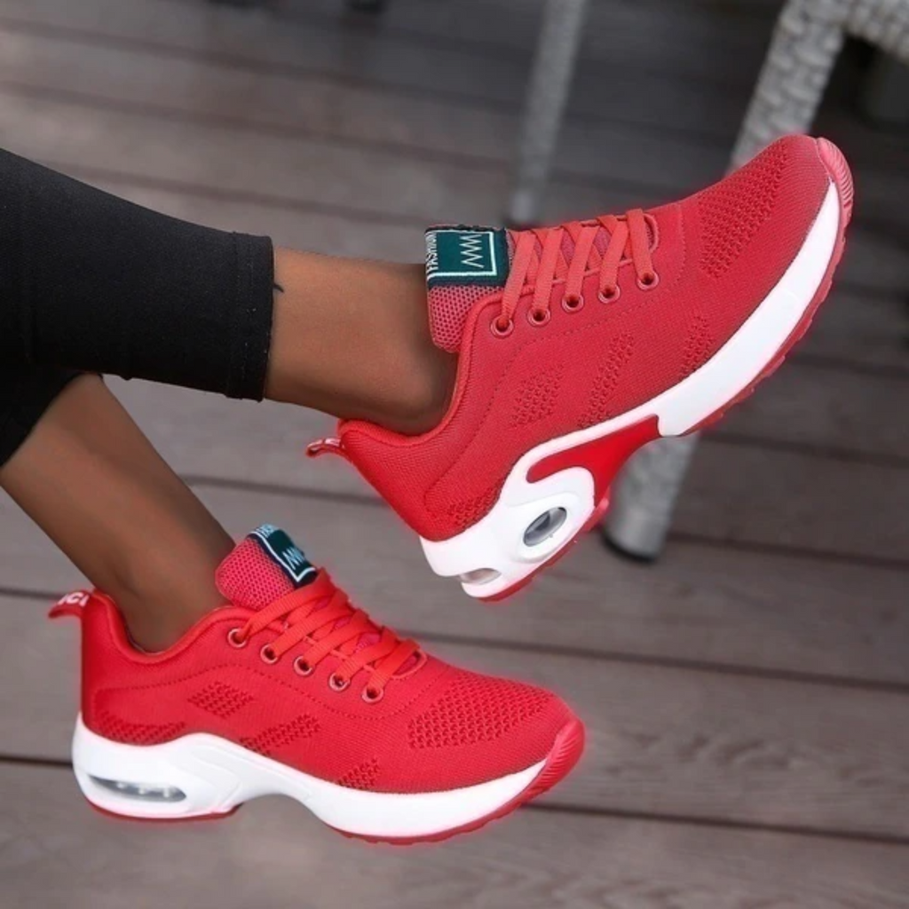 Women's Walking Shoes and Sneakers with Mesh Lace-Up and Air Cushion Sole - Image 3