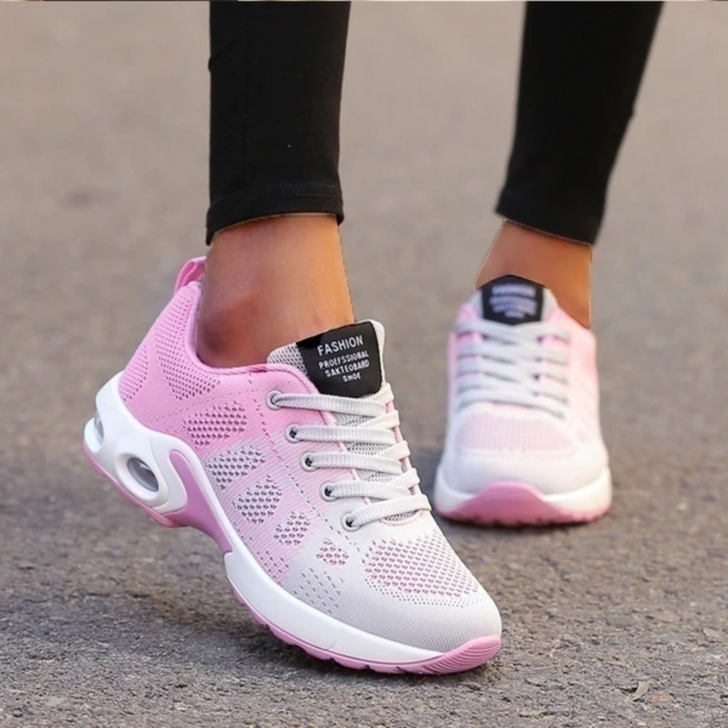 Women's Walking Shoes and Sneakers with Mesh Lace-Up and Air Cushion Sole - Image 5