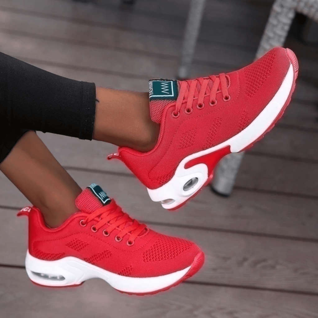 Women's Walking Shoes Sneakers with Mesh Knit Lace-Up and Air Cushion Support - Image 2