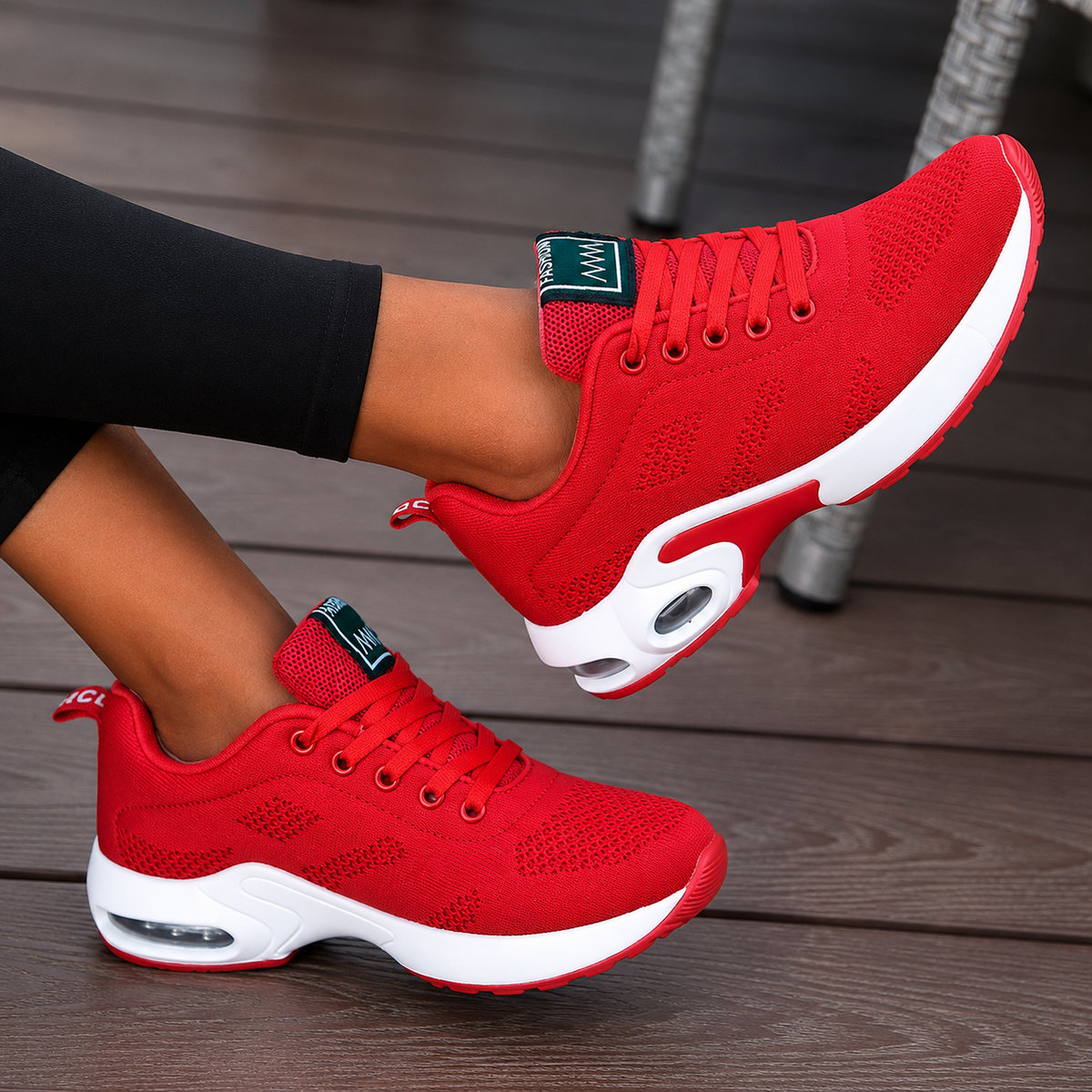 Women's Walking Shoes Sneakers with Mesh Knit Lace-Up and Air Cushion Sole - Image 6