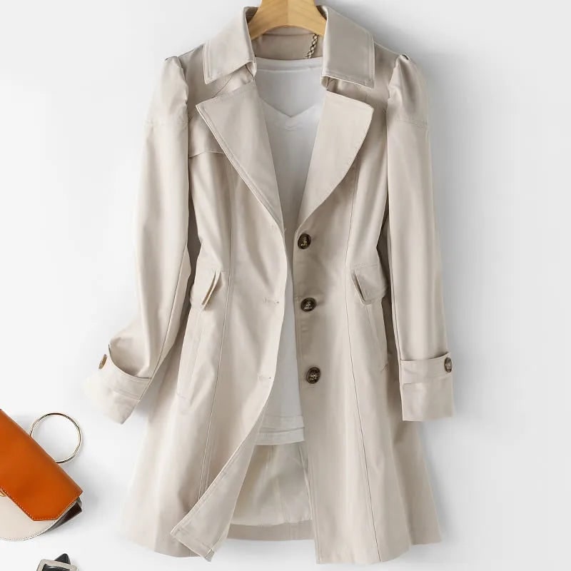 Women's Water Resistant Classic Trench Coat with Notched Lapels - Image 5