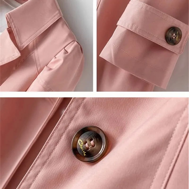 Women's Water Resistant Classic Trench Coat with Notched Lapels - Image 6
