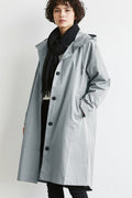Women's Water Resistant Hooded Trench Coat with Drawstring Waist - Image 1