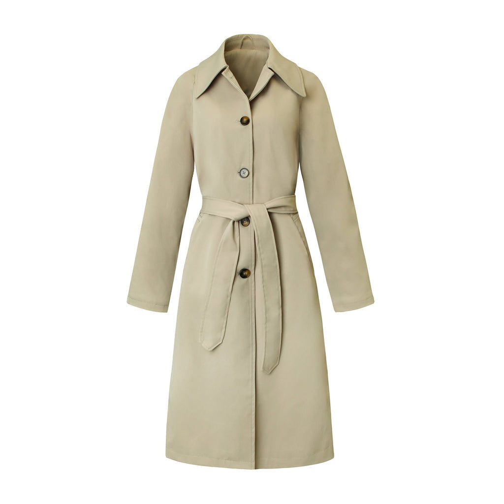 Women's Water Resistant Single Breasted Trench Coat with Tie Belt - Image 5
