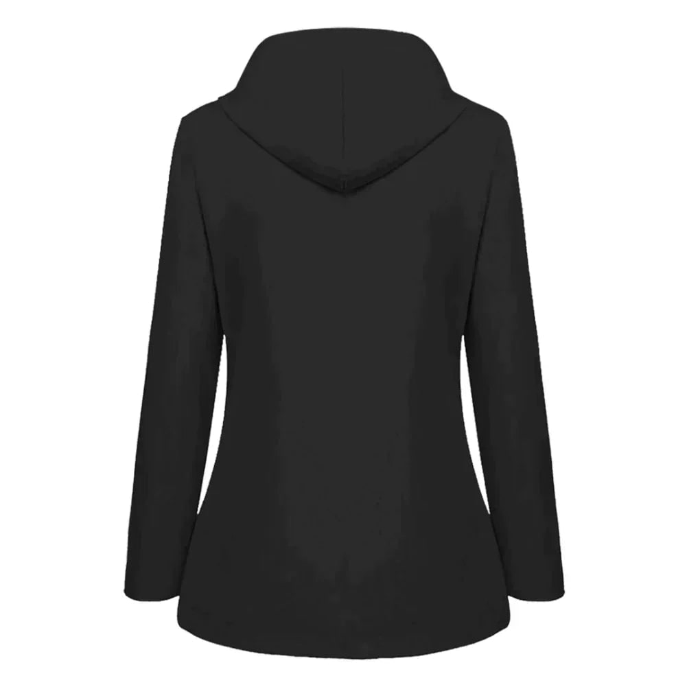 Women's Waterproof Rain Jacket with Fleece Lining and Hooded Design - Image 1