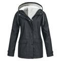 Women's Waterproof Rain Jacket with Fleece Lining and Hooded Design - Image 4