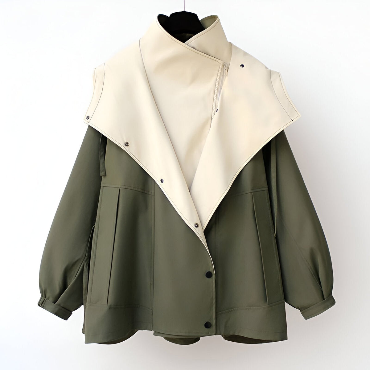 Women's Windbreaker Jacket with Hood and Drawstring Waist - Image 2