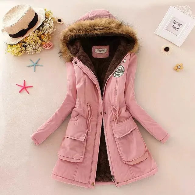 Women's Winter Coat with Hood Fleece-Lined Parka Jacket with Faux Fur Trim - Image 10