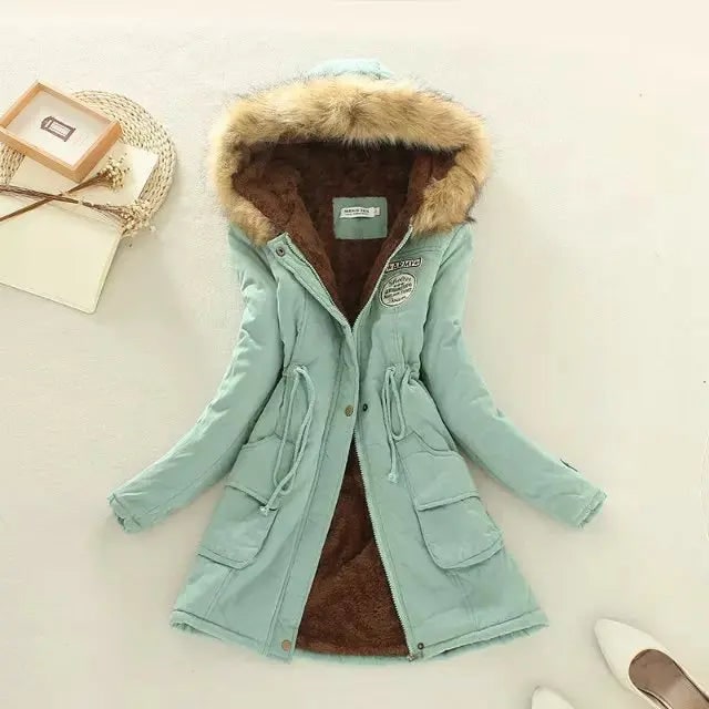 Women's Winter Coat with Hood Fleece-Lined Parka Jacket with Faux Fur Trim - Image 13