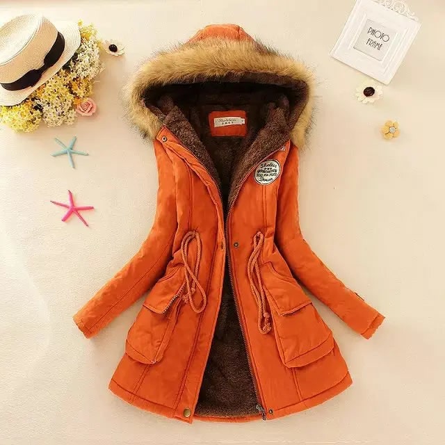 Women's Winter Coat with Hood Fleece-Lined Parka Jacket with Faux Fur Trim - Image 14