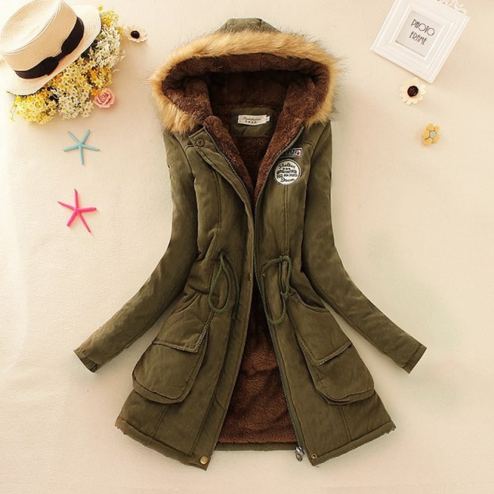Women's Winter Coat with Hood Fleece-Lined Parka Jacket with Faux Fur Trim - Image 15