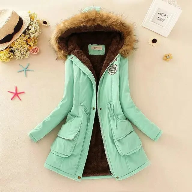 Women's Winter Coat with Hood Fleece-Lined Parka Jacket with Faux Fur Trim - Image 16
