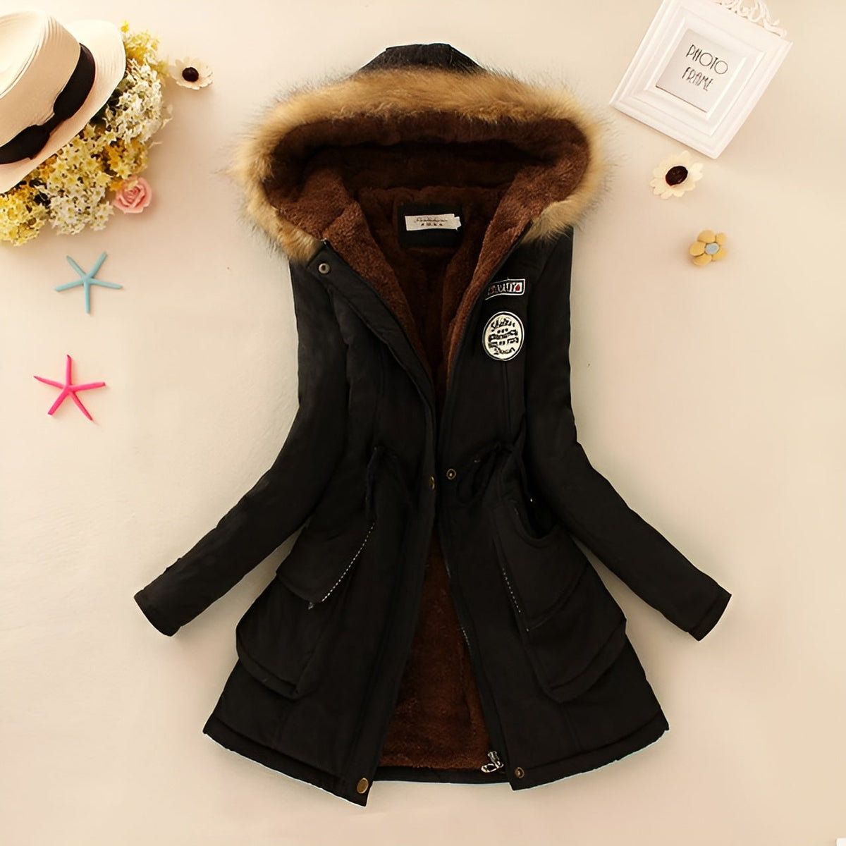 Women's Winter Coat with Hood Fleece-Lined Parka Jacket with Faux Fur Trim - Image 18