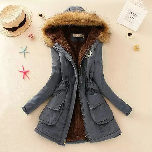 Women's Winter Coat with Hood Fleece-Lined Parka Jacket with Faux Fur Trim - Image 19
