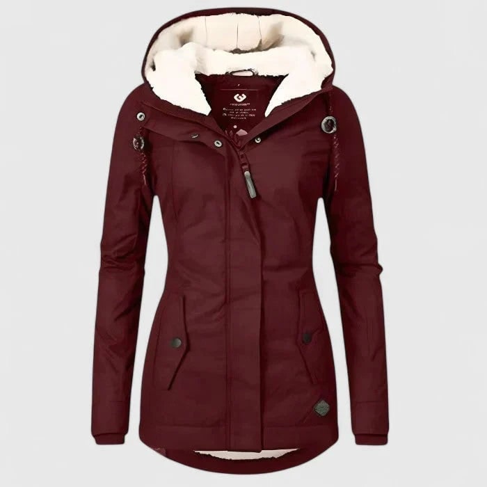 Women's Winter Coat with Waterproof Shell Sherpa Fleece Lining and Hooded Design - Image 4