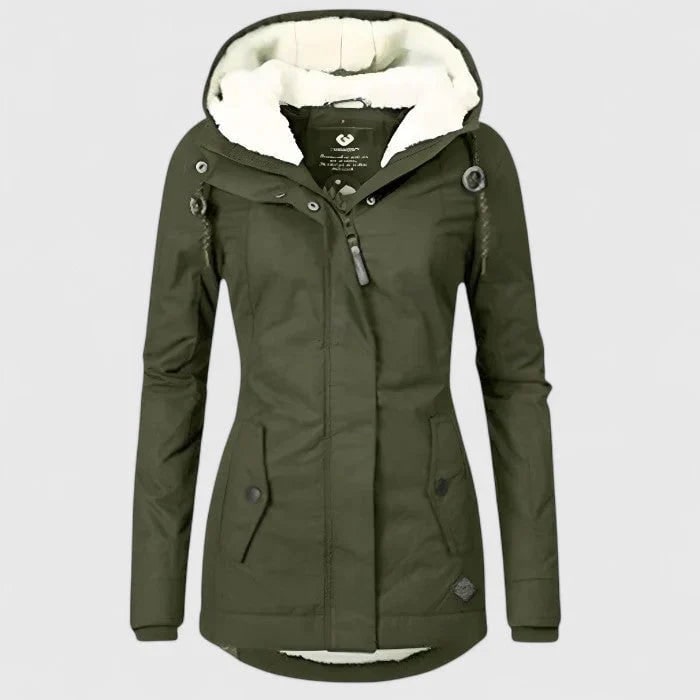 Women's Winter Coat with Waterproof Shell Sherpa Fleece Lining and Hooded Design - Image 5