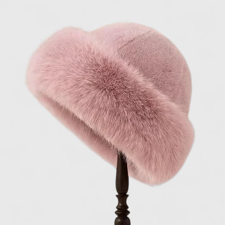Women's Winter Faux Fur Hat with Fluffy Brim and Ear Coverage - Image 1