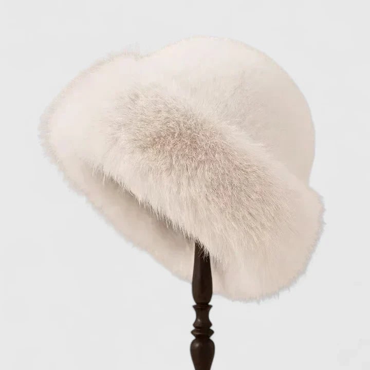 Women's Winter Faux Fur Hat with Fluffy Brim and Ear Coverage - Image 4