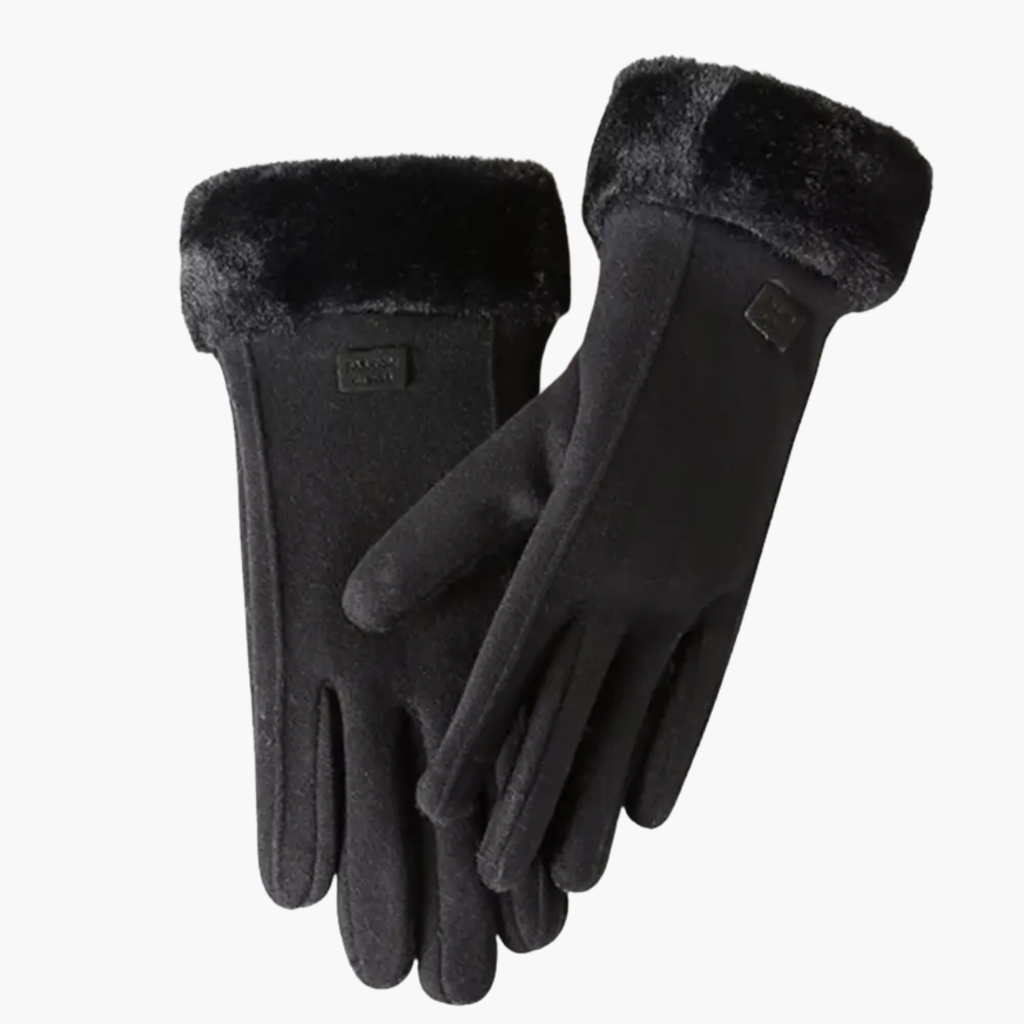 Women's Winter Gloves Insulated with Faux Suede and Fur Cuffs - Image 1