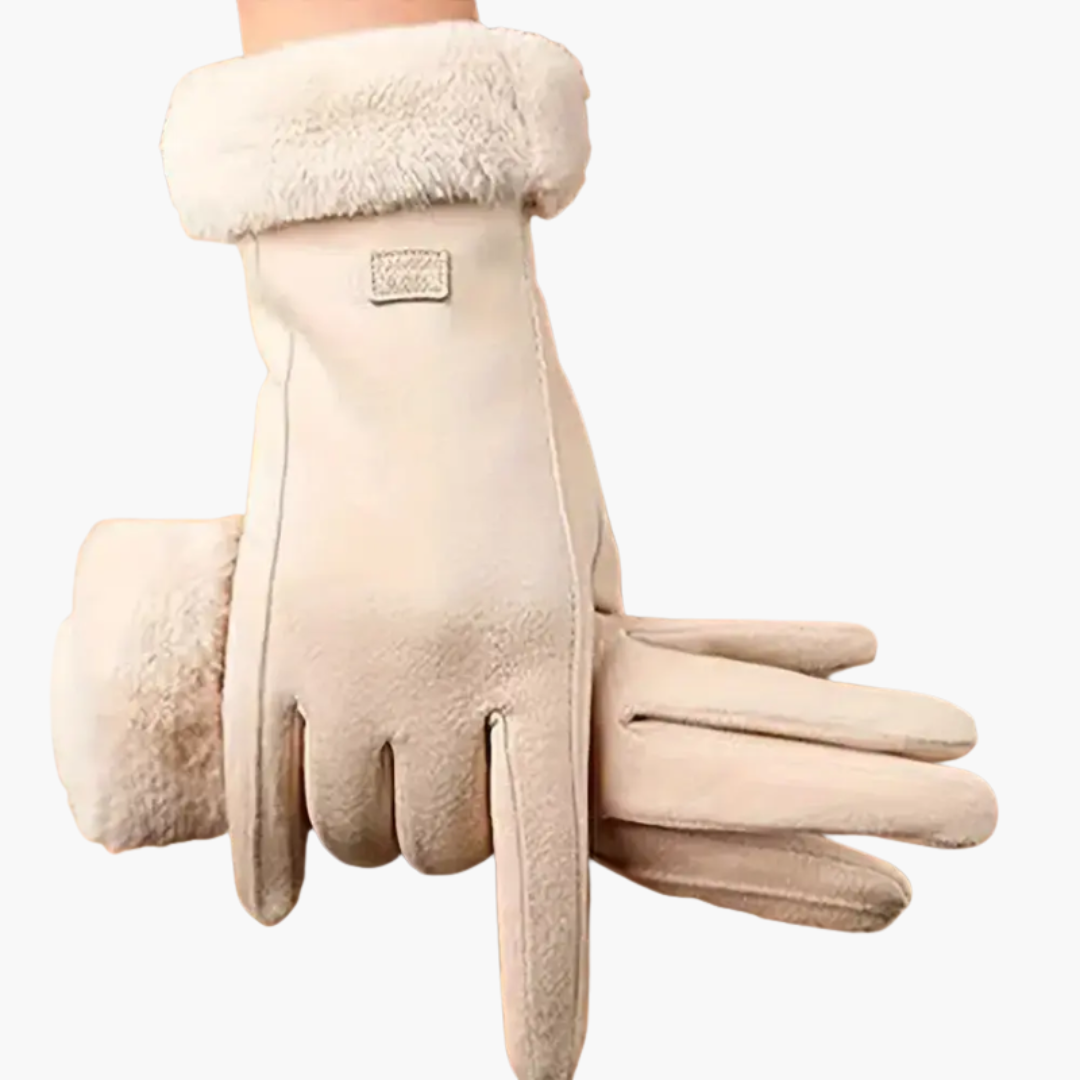 Women's Winter Gloves Insulated with Faux Suede and Fur Cuffs - Image 4