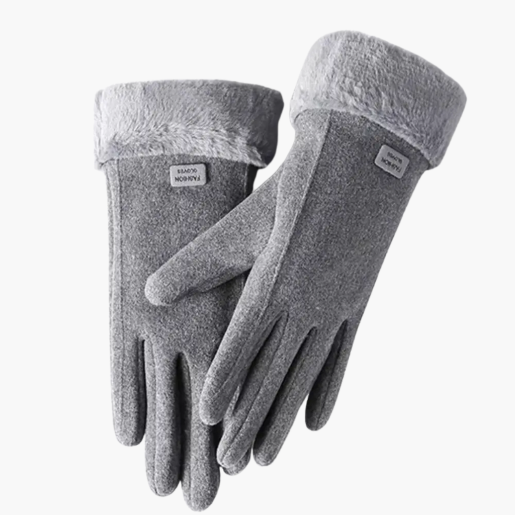 Women's Winter Gloves Insulated with Faux Suede and Fur Cuffs - Image 5