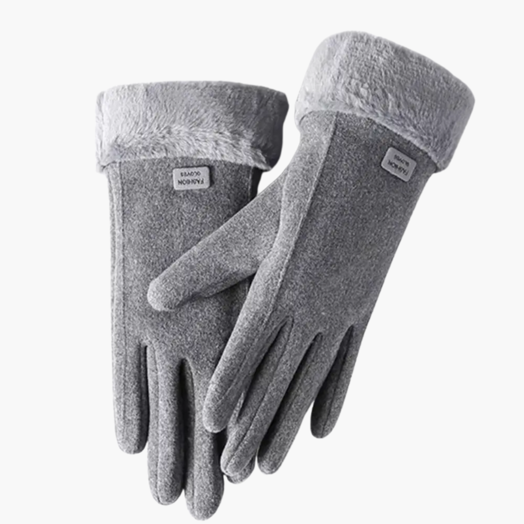 Women's Winter Gloves Insulated with Faux Suede and Fur Cuffs - Image 5
