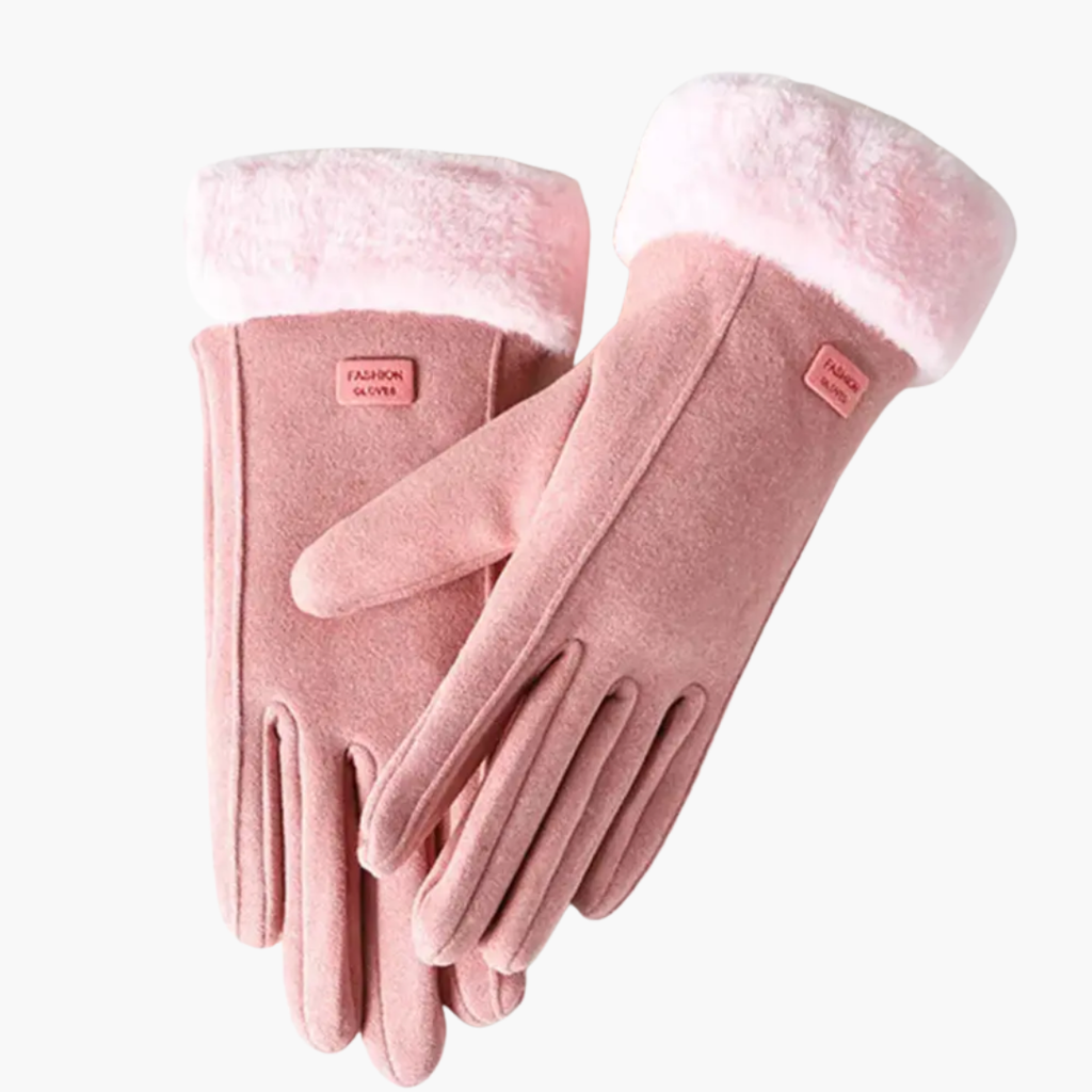 Women's Winter Gloves Insulated with Faux Suede and Fur Cuffs - Image 6