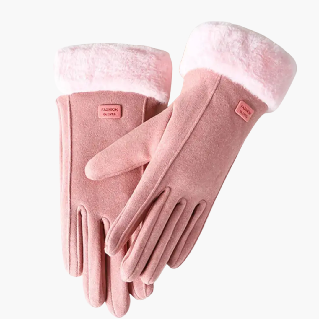 Women's Winter Gloves Insulated with Faux Suede and Fur Cuffs - Image 6