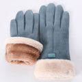 Women's Winter Gloves with Faux Suede Fleece Lined and Fur Cuff - Image 1