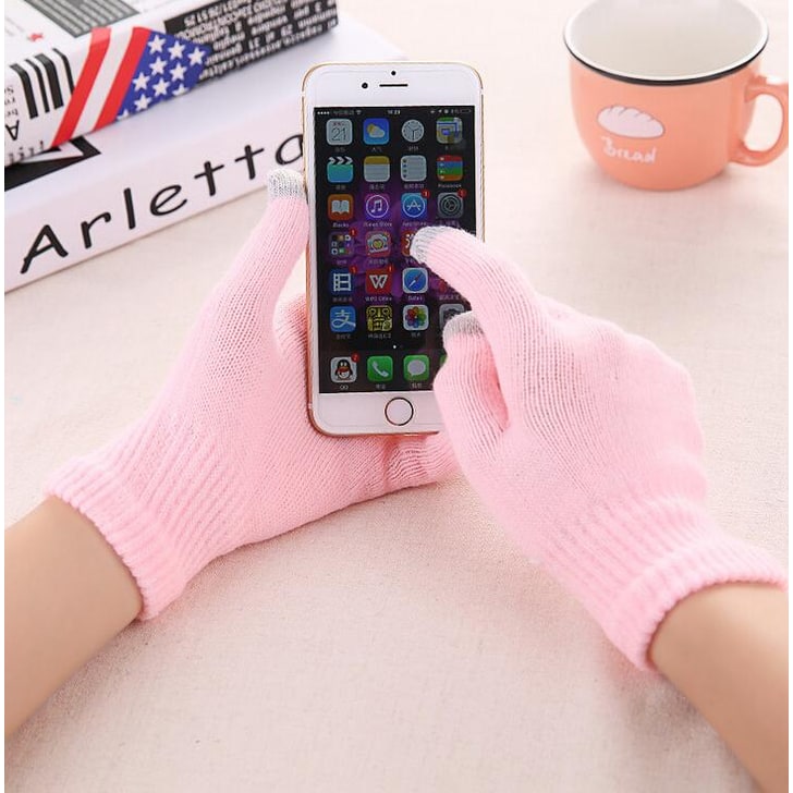 Women's Winter Gloves with Faux Suede Fleece Lined and Fur Cuff - Image 4