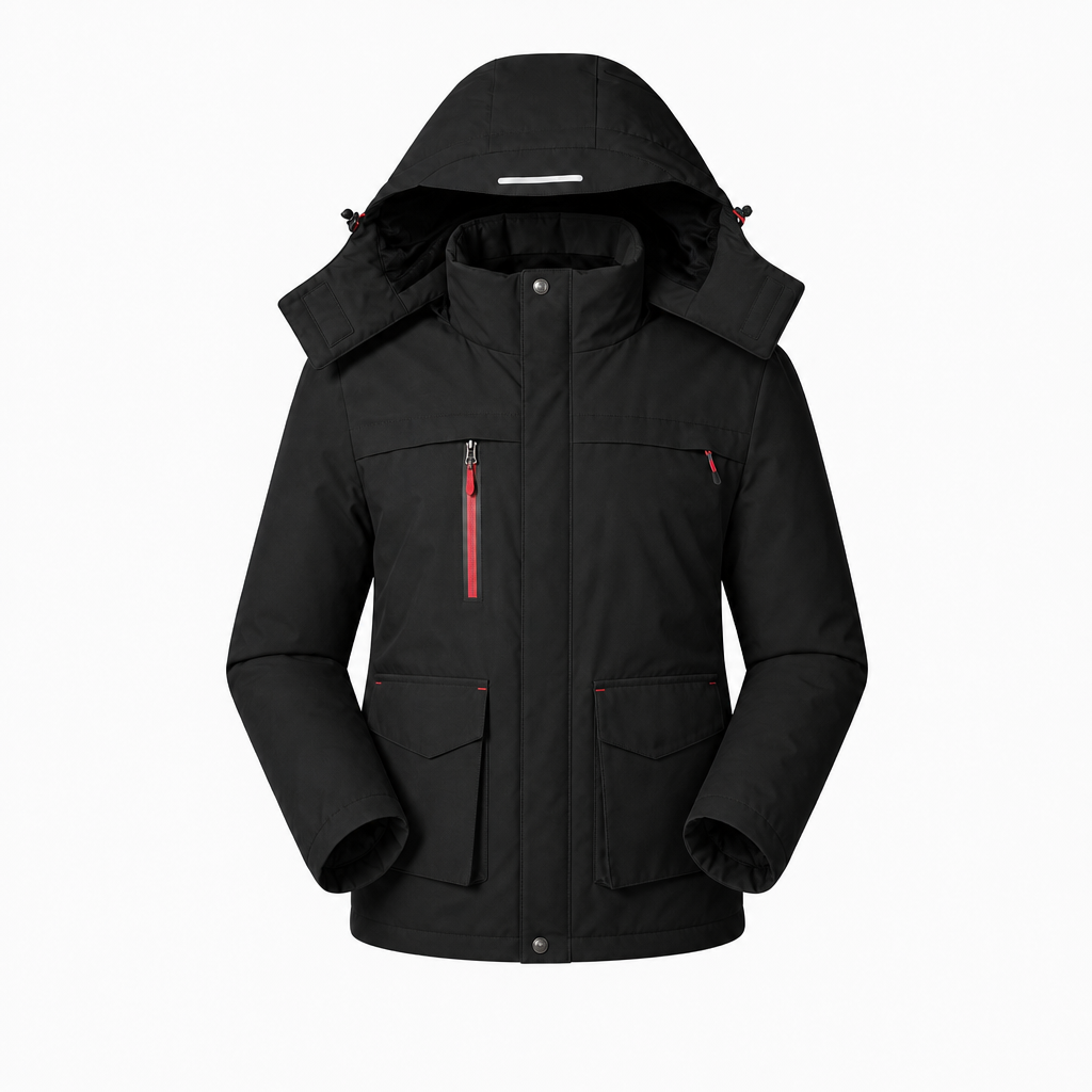 Women's Winter Heated Fleece Jacket with Detachable Hood Full Zip and Pockets - Image 1