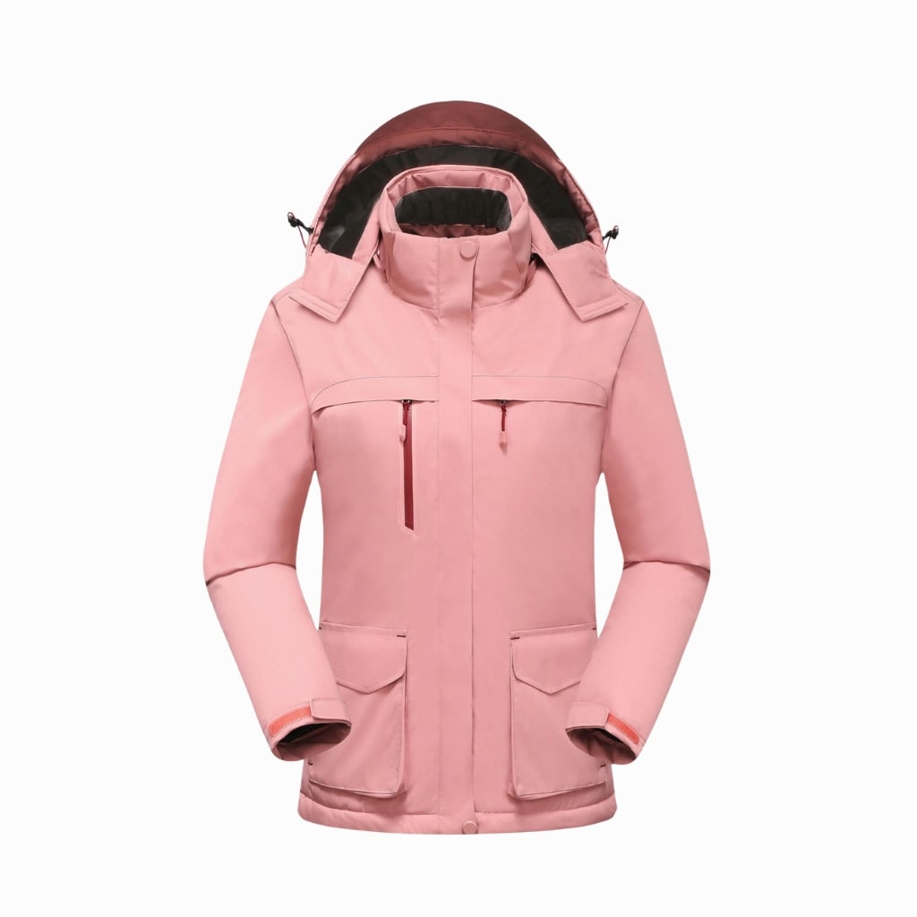 Women's Winter Heated Fleece Jacket with Detachable Hood Full Zip and Pockets - Image 2