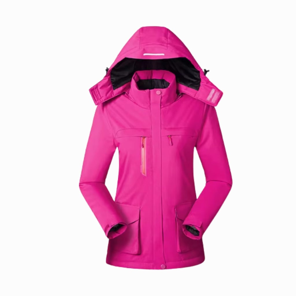 Women's Winter Heated Fleece Jacket with Detachable Hood Full Zip and Pockets - Image 3