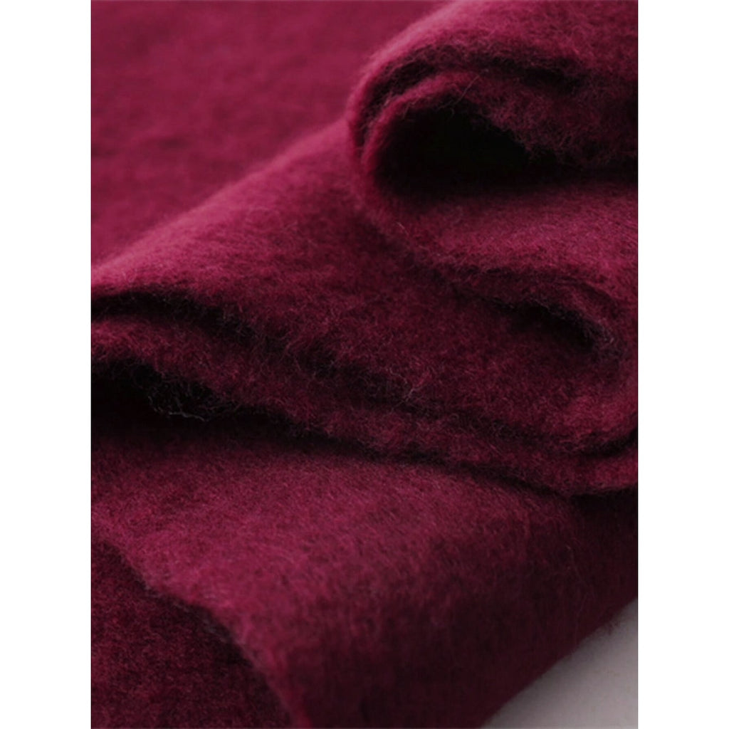 Women's Winter Oversized Blanket Scarf Brushed Knit with Chunky Tassels - Image 5