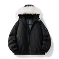 Women's Winter Puffer Bomber Jacket with Faux Fur Hood and Quilted Lining - Image 8