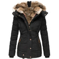 Women's Winter Puffer Coat with Faux Fur Hood and Quilted Design - Image 5