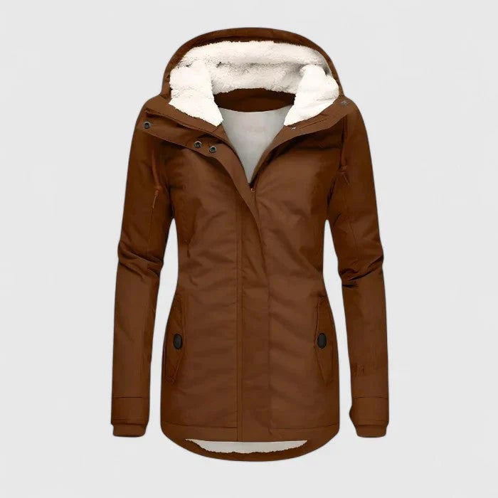 Women's Winter Rain Jacket with Fleece Lining and Waterproof Shell - Image 3