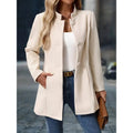 Women's Wool Coat Long Puffer Fleece with Stand Collar and Tailored Seams - Image 1
