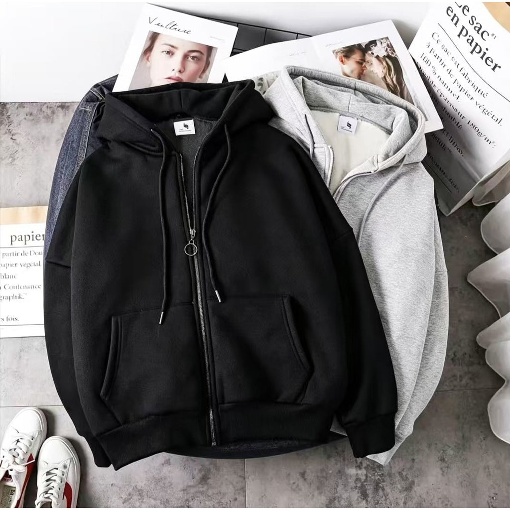 Women's Zip Up Sherpa Lined Fleece Hoodie Jacket with Drawstring Hood - Image 8