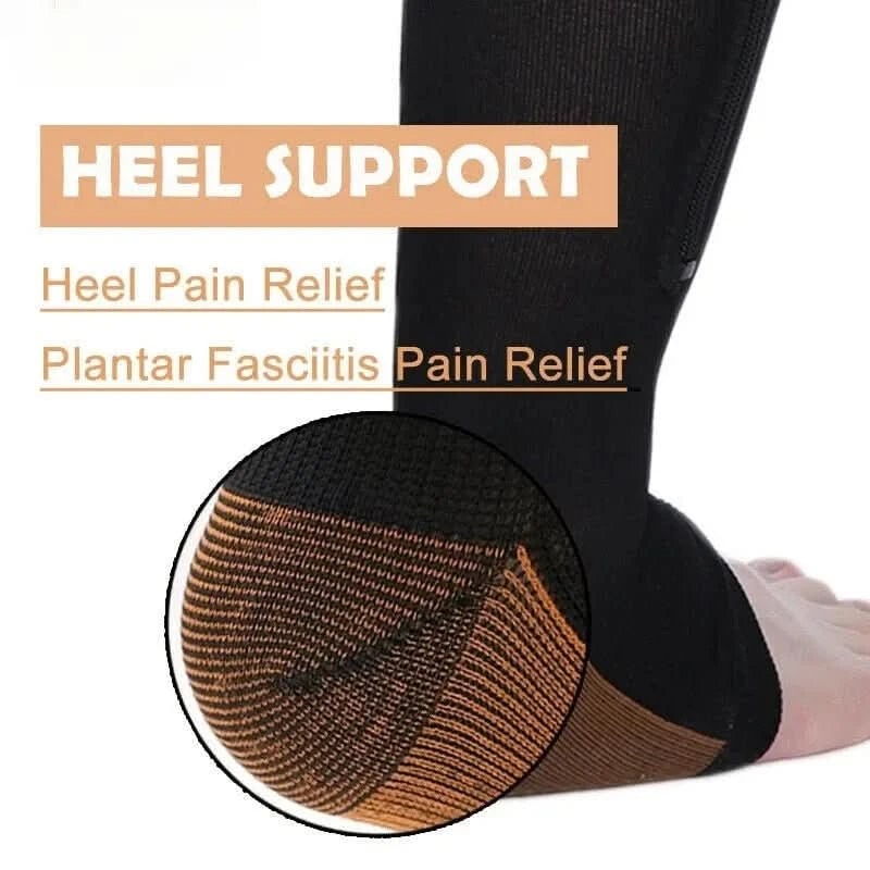 Women's Zipper Compression Socks Knee High Graduated Open Toe with Reinforced Heel - Image 9