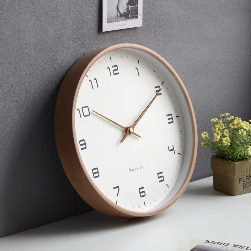 Wooden Wall Clock with Minimalist Face and Silent Movement Modern Nordic Design - Image 2