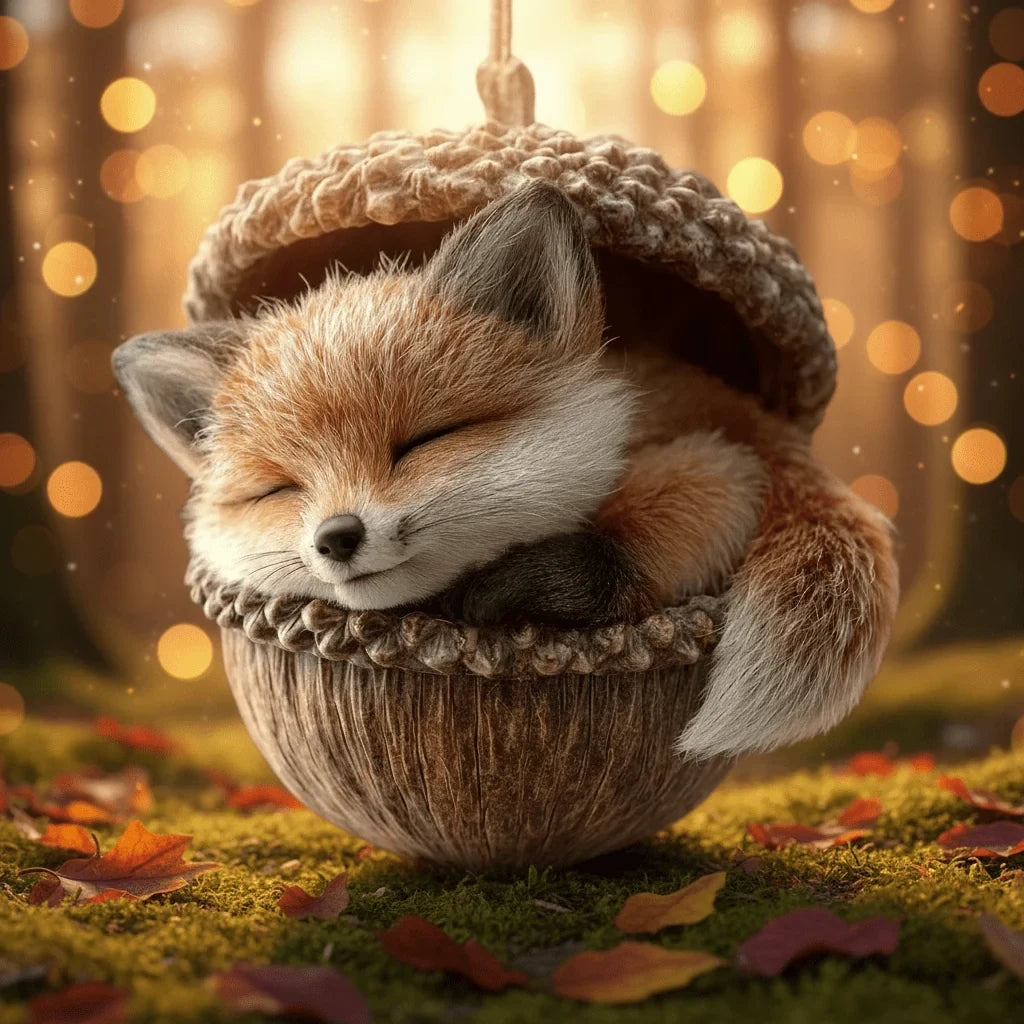 Woodland Christmas Ornaments with Handmade Acorn Animal Design for Tree Decorations - Image 6